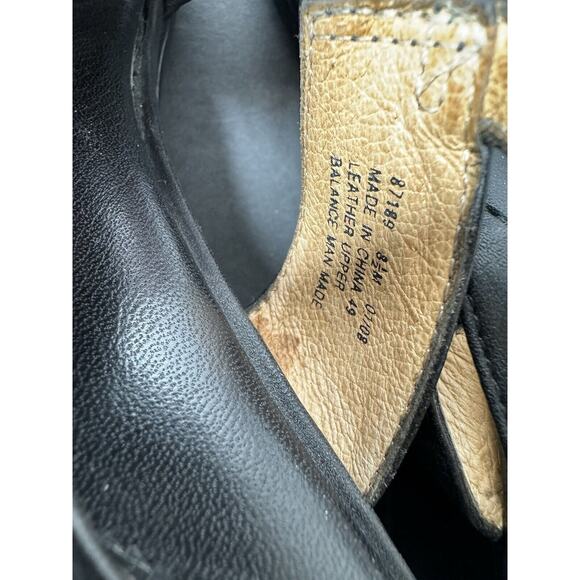 Clarks Artisan Sandals Black Leather Open Toe Straps Slingbacks Wedge Size 8.5 - Picture 9 of 9